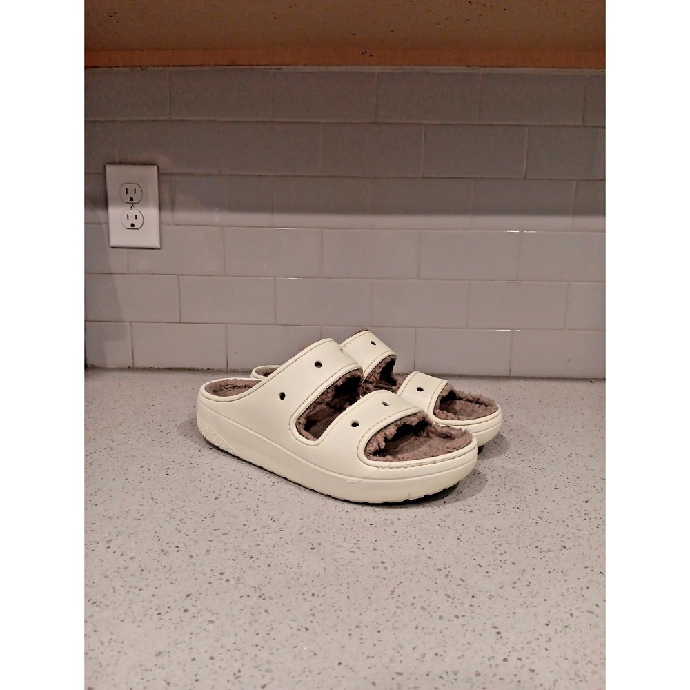 Crocs Lined Classic Cozzzy Mushroom Grey Sandals Mens size 10